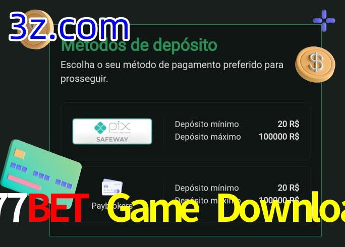 O cassino 777Bet Game Download oferece uma grande variedade de métodos de pagamento